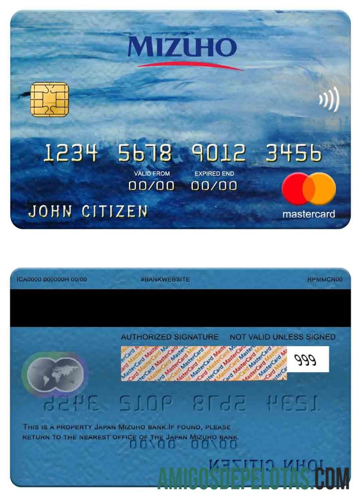 Japan Mizuho Bank Mastercard template